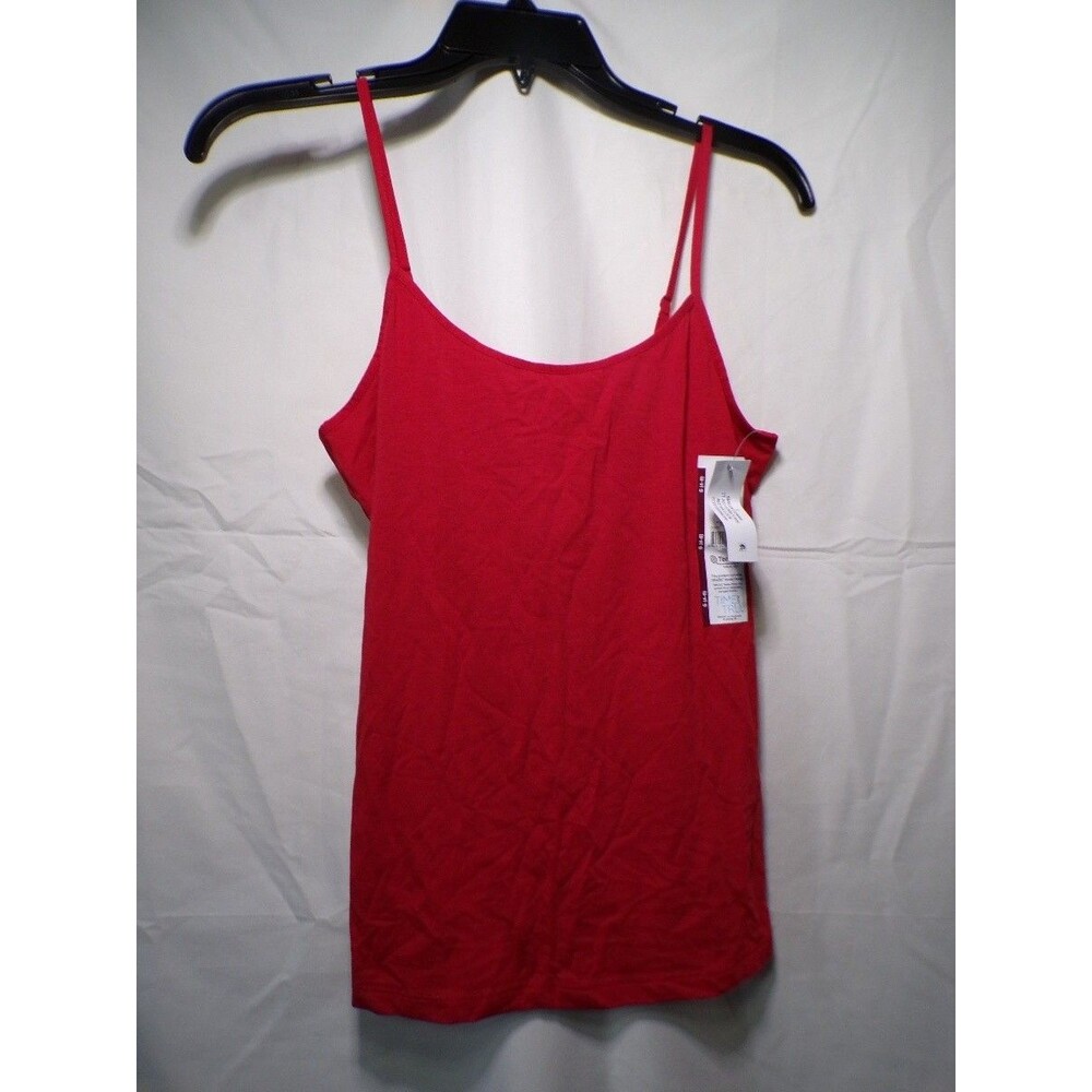 Time and Tru Women's Red Tencel Modal Camisole Tank Top Size S Adjustable